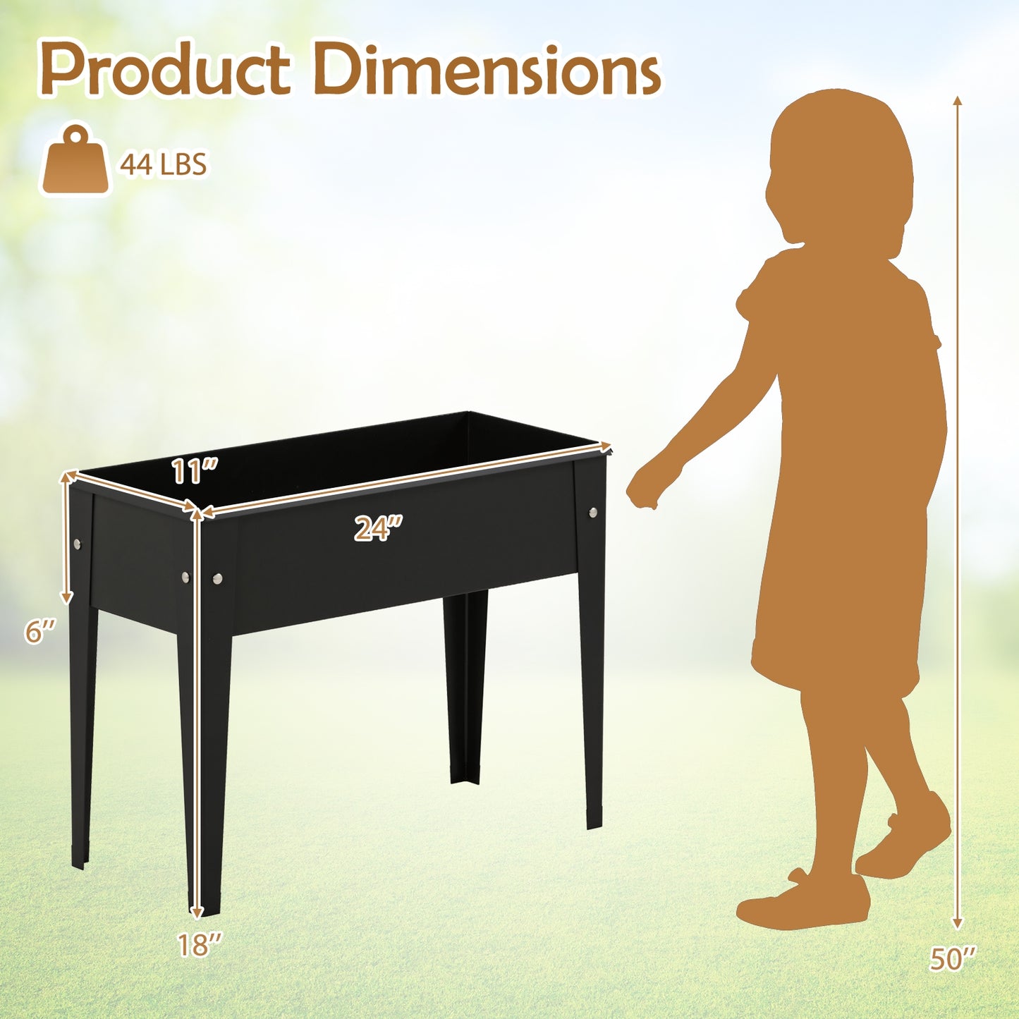 Raised Garden Bed Elevated Metal Planter Box with Legs Drainage Holes-S
