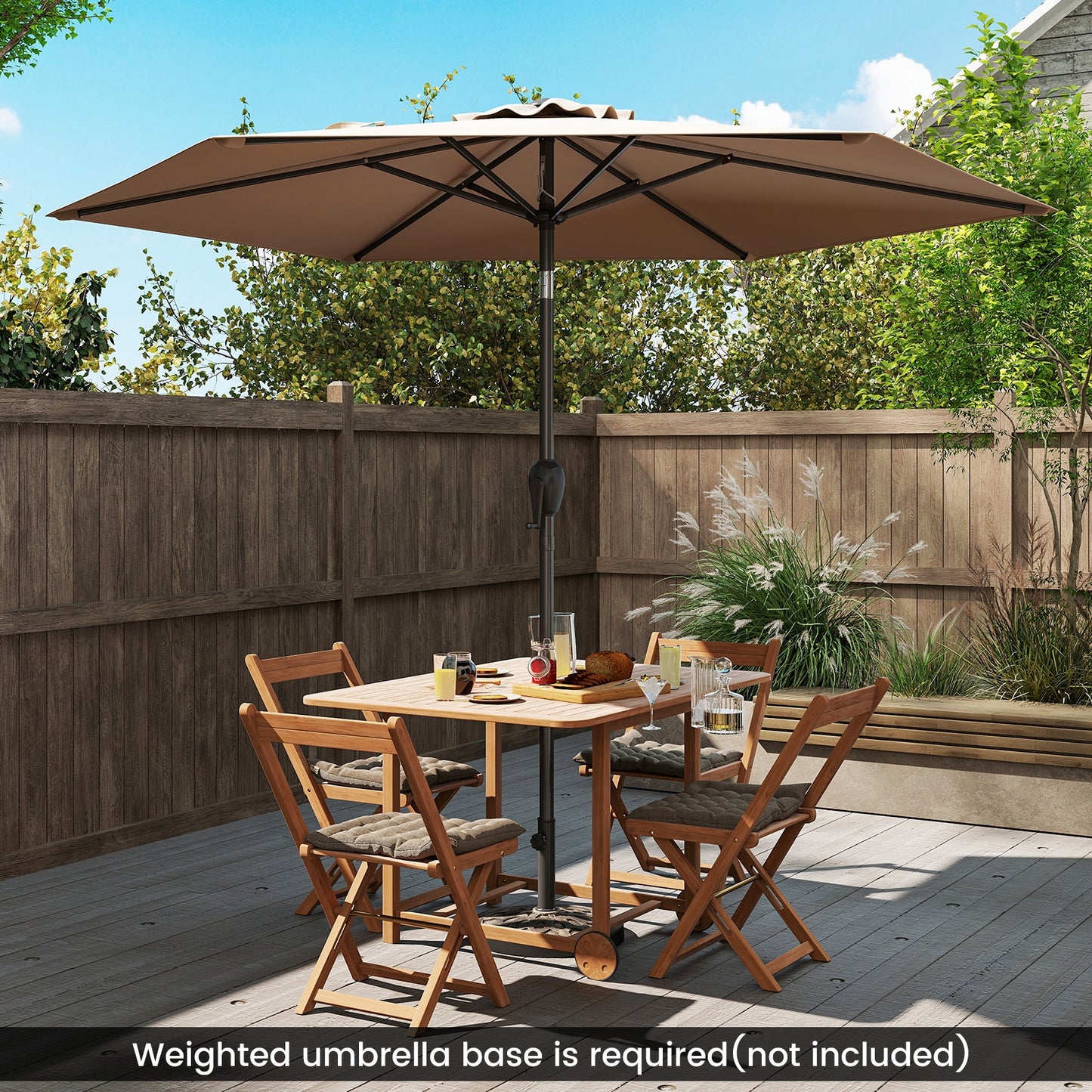 7.5 feet Outdoor Patio Heavy Duty Market Umbrella with Push Button Tilt-Tan