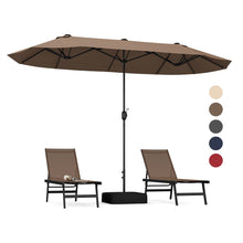 Load image into Gallery viewer, 13 Feet Double-Sided Patio Twin Table Umbrella with Crank Handle
