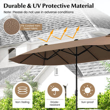 Load image into Gallery viewer, 13 Feet Double-Sided Patio Twin Table Umbrella with Crank Handle
