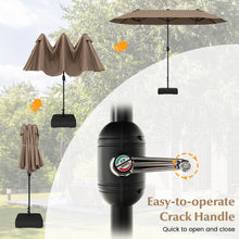 Load image into Gallery viewer, 13 Feet Double-Sided Patio Twin Table Umbrella with Crank Handle
