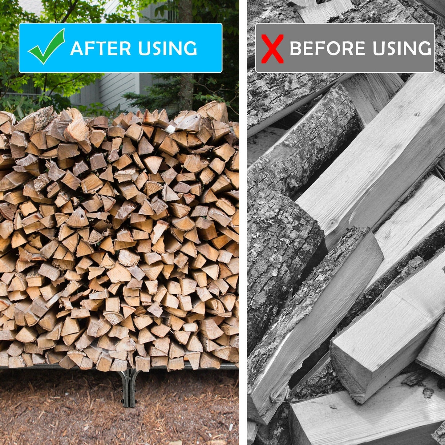 4 Feet/5 Feet/6 Feet/8 Feet Firewood Storage Log Rack-8 Feet