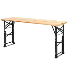 Load image into Gallery viewer, 66.5 Inch Outdoor Wood Folding Picnic Table with Adjustable Heights
