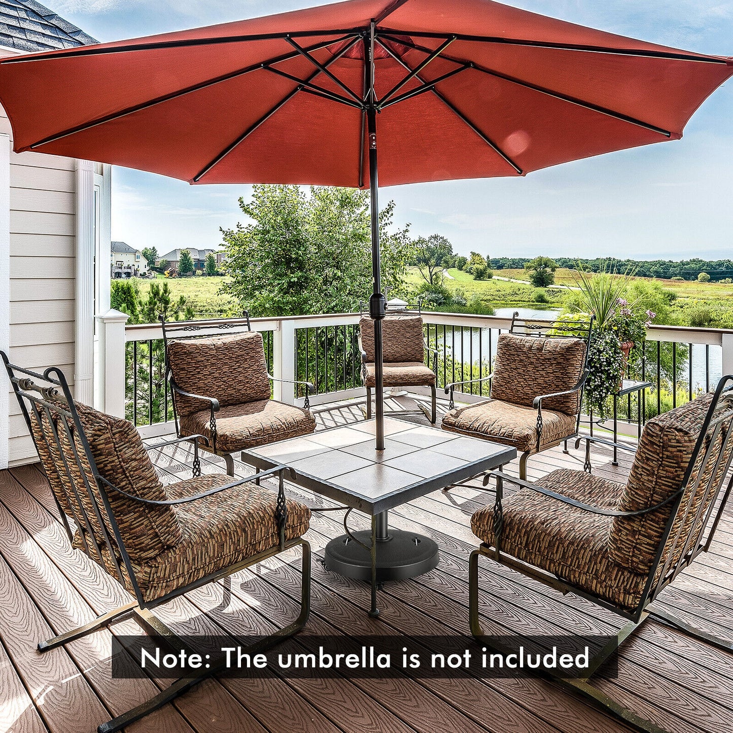 51LBS 20.5Inch Outdoor Umbrella Base with Wheels and Handles
