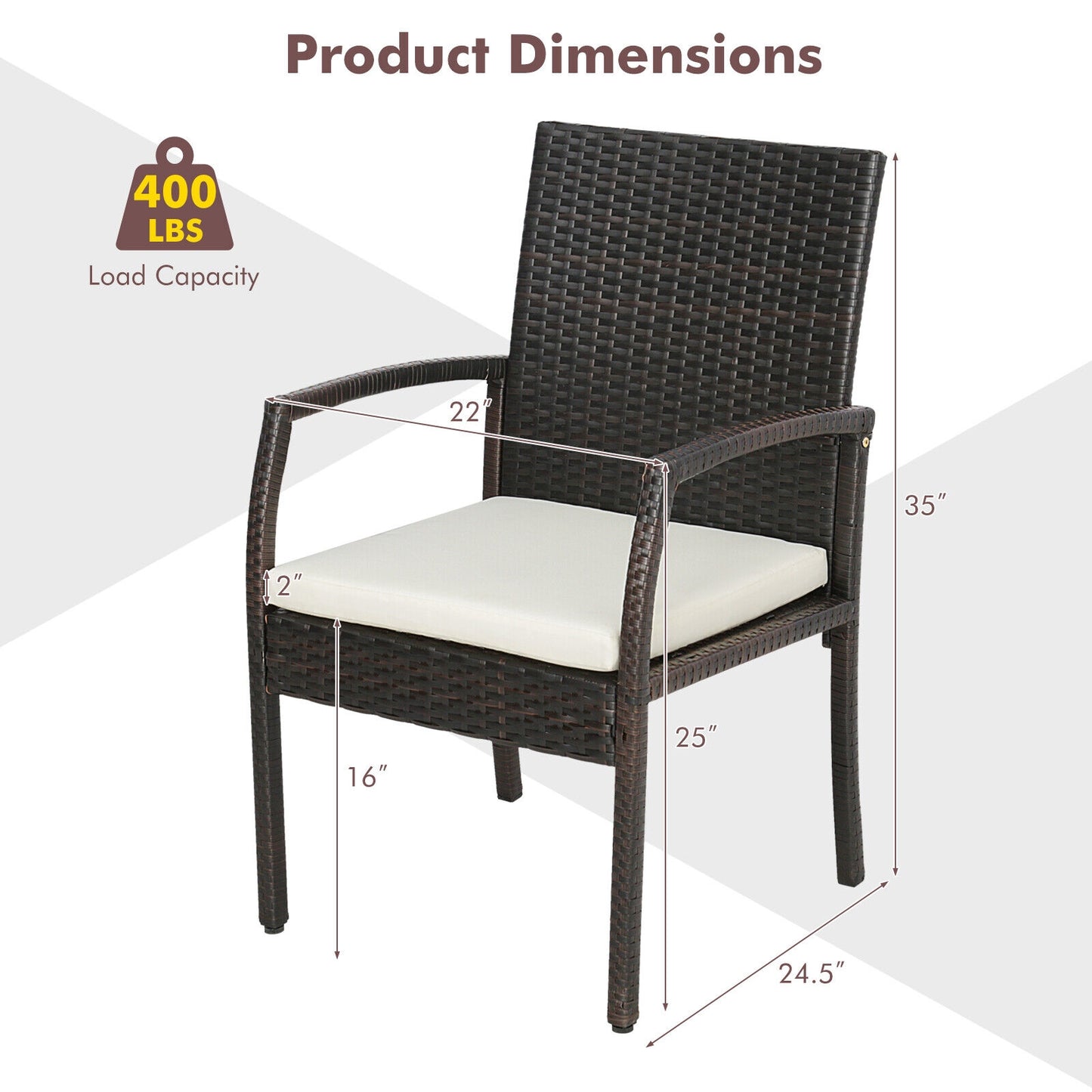 7 Pieces Patio Wicker Cushioned Dining Set with Umbrella Hole