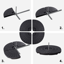 Load image into Gallery viewer, 4 Pieces Round Cantilever Umbrella Base with Carry Handles for Garden
